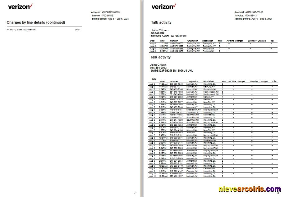 USA New Jersey Verizon utility 7-8